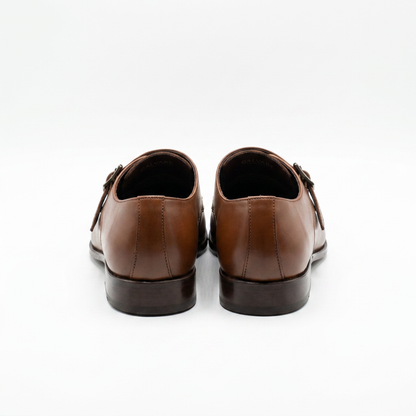 Galvare Classico – Chaussure Monk à Boucle en Cuir (Noir & Marron)