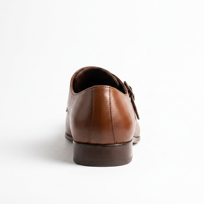 Galvare Classico – Chaussure Monk à Boucle en Cuir (Noir & Marron)